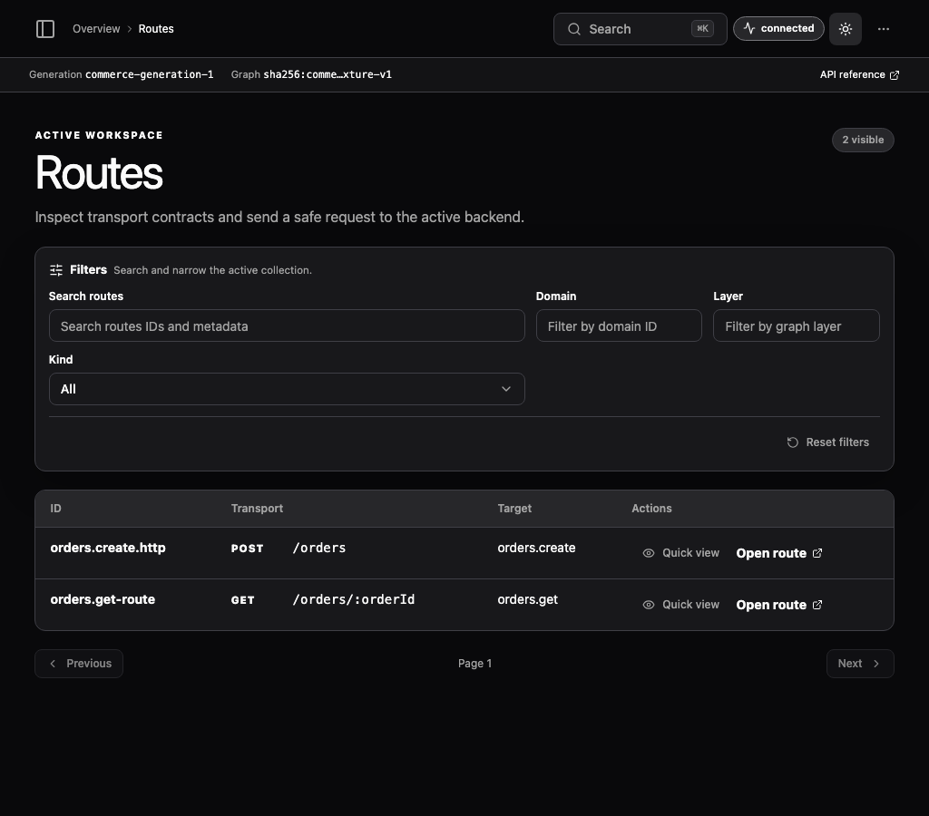 RELKIT Inspector overview with navigation and application summary